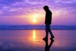 Man Walking in the Ocean Sunset, PAFV04P08_16B