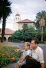 Son and Father, Boy, Hoover Tower, Stanford University, pipe, 1950s, PBTV02P14_15