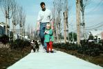 Father, Daughter, walking the dog, PBTV03P13_17