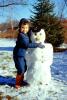 Girl and Snowman, boots, mittens, 1950s, PCSV01P04_04