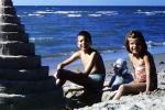 Sister, Brother, Boy, Girl, Sand, Beach, Ocean, Poodle, October 1965, 1960s, PCTV01P01_12B