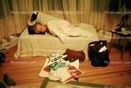 Sleeping Girl, blanket, bed, Sausalito, California, PDBV01P08_03