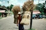 Man, sari, wheat bushels, Ubud, Bali, Indonesia, PDCV01P01_03