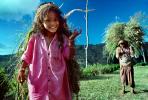 Smiling Girl carrying vegetation, woman, deforestation, desertification, PDCV01P07_03