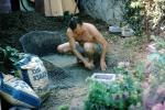 Making a cement goldfish pond, Pacific Palisades, California, 1970s, PDGV01P05_02