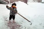 Girl with a Snow Shovel, clearing snow, 1950s, PDGV01P10_04