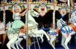 Girl, Smiling, Carousel, Merry-Go-Round, 1950s, PFFV06P06_13