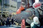 Tom Turkey, Balloon Float, People, Crowds, Macy's Thanksgiving Day Parade, Green Stamps Building, 1971, 1970s, PFPV04P06_07