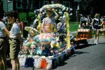 Costume, float, parasol, flowers, 1950s, PFPV06P15_19