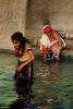 Ganges River, Banaras, Woman, Girl, Bathing, Uttar Pradesh, India, PFSV02P14_02C
