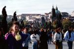 Crowds of People Walking, Saint Charles Bridge, Prague, PFSV04P02_14
