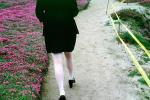 woman, walking, stockings, path, skirt, PFSV06P07_03