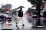 Man Walking, rain, crosswalk, umbrella, PFSV07P03_12