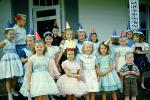 Party Dresses, smiles, smiling, Girls, Boy, 1950s, PHBV03P10_15