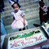 Happy Birthday Nuisha Cake, Little Girl, Pink Dress, 1960s, PHBV04P03_13