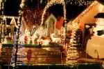 reindeer, snowman, storybook scene, Christmas Lights, decoration, frontyard, house, home, spiral, Nipomo, PHCV02P06_02