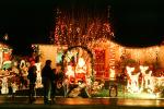 Christmas Lights, decoration, storybook scene, reindeer, Santa Claus, frontyard, house, home, Nipomo, PHCV02P07_10