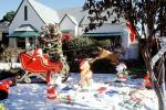 sled, MsSaint Santa Claus, bear, tree, presents, tin soldier, storybook scene, Oxnard, PHCV02P07_19
