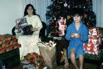 boy, girl, presents, tree, robe, Decorations, Ornaments, Christmas Tree decorated, PHCV02P09_08