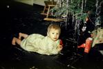 Baby under a Christmas Tree, toddler, 1950s, PHCV02P14_09