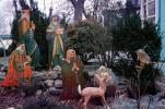Nativity Scene, lamb, baby jesus, mother mary, joseph, wisemen, 1950s, PHCV03P12_17