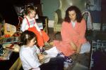 Mother, Children, Morning, Monopoly, opening presents, robe, nightwear,  1950s, 1950s, PHCV03P14_07