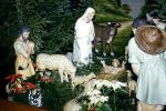 Nativity Scene, Baby Jesus, Lamb, sheep, Mother Mary, Oxen, Prayer, Praying, 1940s, PHCV04P04_04