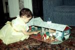 Doll House, Girl, playing, rooms, ranch house, building, home, 1960s, PHCV04P06_15