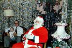 Santa Claus, Father with Baby, toddler, lamps, 1950s, PHCV04P13_11