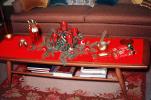 Coffee Table with Christmas Decorations, Candles, books, 1950s, PHCV04P15_14