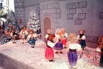 Christmas Scene, dolls, snow, dancers, castle, 1950s, PHCV04P15_16