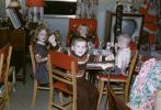 Children at the kids table, boy, girls, television, 1950s, PHCV05P06_11