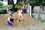 Sandbox, Hill, boys, girls, backyard, 1950s, PLGV01P01_12