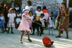 Girls, Blindfold, Pi?ata, Pinata, Elementary School, Yelapa, Mexico, PLGV01P11_03B