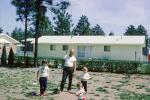 Father, Children, Backyard, Girls, Home, House, Single Family Dwelling Unit, 1950s, PLGV03P13_11