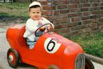Boy, Driving, Pedal Car, Race Car, 1950s, PLGV03P14_07B