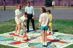 Vintage Parcheesi board game, towel, cloth, girls, boys, May 1968, 1960s, PLGV03P14_12B