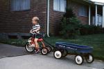 Boy, Tricycle, Rex Rocket Wagon, Home, House, June 1960, 1960s, PLGV03P15_13