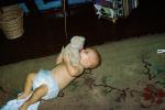 Baby Boy, Diapers, Teddy Bear, toddler, 1950s, PLPV13P03_15