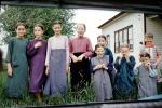 giggling girls, smiling, Pennsylvania, Amish, smiles, 1950s, PLPV15P06_02