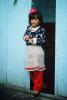 Girl standing, dress, sweater, Smarkand, Uzbekistan, 1950s, PLPV16P08_18
