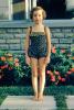 Girl, Pose, Flowers, Brick, Swimsuit, 1950s, PLPV17P06_17B