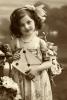 Cute Girl, RPPC, Ribbon, Basket, 1910's, PLPV17P09_11B