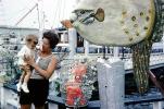 Dock, Pier, Fishing Boats, Daughter, legs, 1960s, Oceanic Sunfish, PMCV03P13_06