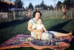Baby, Diapers, Toddler, Blanket, Backyard, 1946, 1940s, PMCV03P13_10
