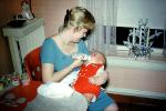 Baby, Bottle Feeding, Boy, Son, Toddler, Food, January 1962, 1960s, PMCV04P01_09