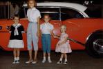 Girls, Sailor Suit, teenager, 1955 Buick Special, car, 1950s, PORV30P14_01