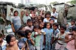 Group, girls, boys, slum, Mumbai, India, POVPCD3306_132B