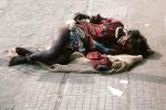 Woman lying in Pain, Crying, suffering, dying, Mumbai, India, POVV01P08_12B