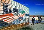United States and Mexico flags, mural, PRAV01P04_01